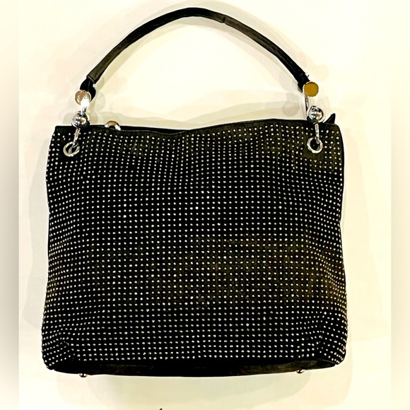 BLACK STUDDED BAG—LIKE NEW CONDITION—MADE NICE—GREAT HARDWARE—COOL—NOELLE - Picture 1 of 16